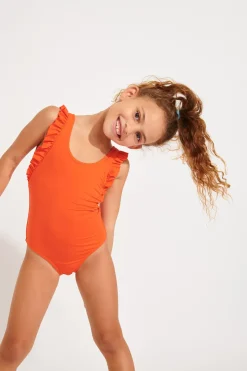 MAILLOT 1 PIECE Orange M TUNES COLORSUN