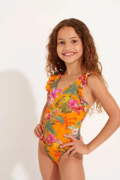 MAILLOT 1 PIECE Orange M TUNES FAGAPEA