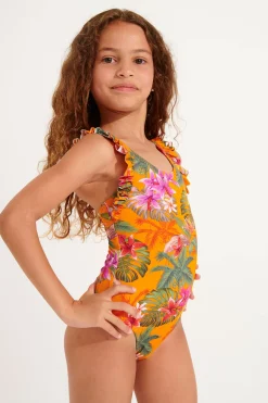 MAILLOT 1 PIECE Orange M TUNES FAGAPEA