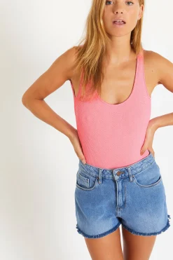 MAILLOT 1 PIECE Rose BELMAR SCRUNCHY
