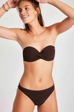 Maillot de bain 2 pièces bandeau marron Sakata & Duca Spring