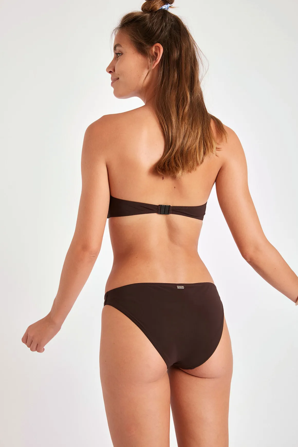 Maillot de bain 2 pièces bandeau marron Sakata & Duca Spring