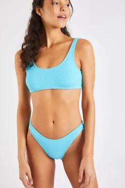 Maillot de bain 2 pièces bleu Justin & Naida Scrunchy