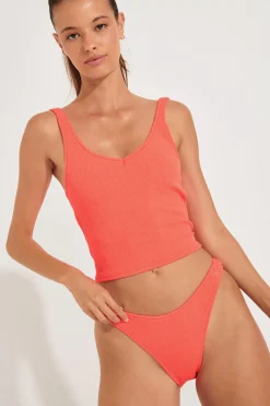 Maillot de bain 2 pièces corail TIAMO & NAIDA SCRUNCHY