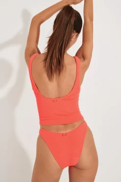 Maillot de bain 2 pièces corail TIAMO & NAIDA SCRUNCHY