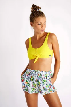 Maillot de bain 2 pièces côtelé jaune LIO SUNRIB & BENTA SUNRIB