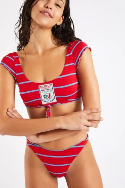 Maillot de bain 2 pièces rouge Norio & Jaya Retrostripe