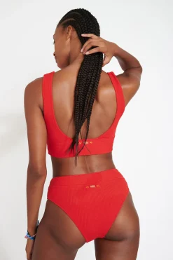 Maillot de bain brassière orange MALEO & MANHA SCRUNCHY