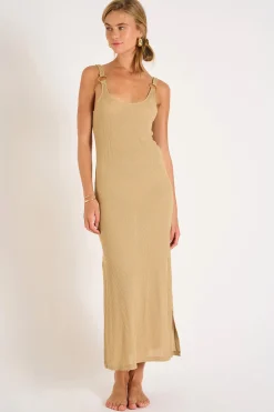 ROBE BEACHWEAR Beige AMIVA GOLDENRIB