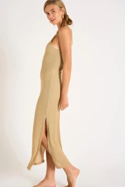 ROBE BEACHWEAR Beige AMIVA GOLDENRIB