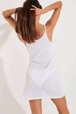 ROBE BEACHWEAR Blanc ROSEO MESHWORK