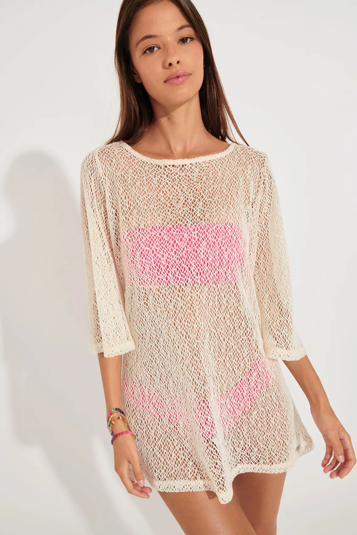 TUNIQUE BEACHWEAR Beige ATTIA BEACHBLISS