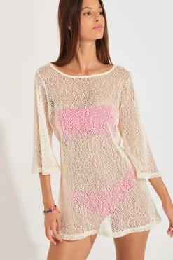TUNIQUE BEACHWEAR Beige ATTIA BEACHBLISS