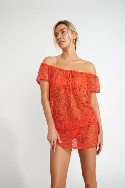 TUNIQUE BEACHWEAR Orange JAMES SEETHROUGHT